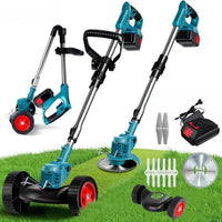 36V Wheeled String Trimmer - Foldable, Height Adj.