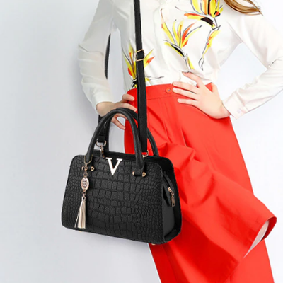 Chic Crocodile Embossed Handbag