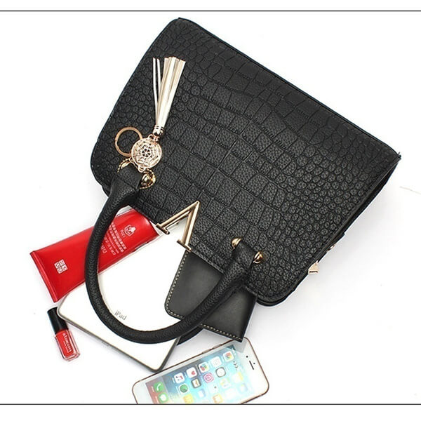 Chic Crocodile Embossed Handbag