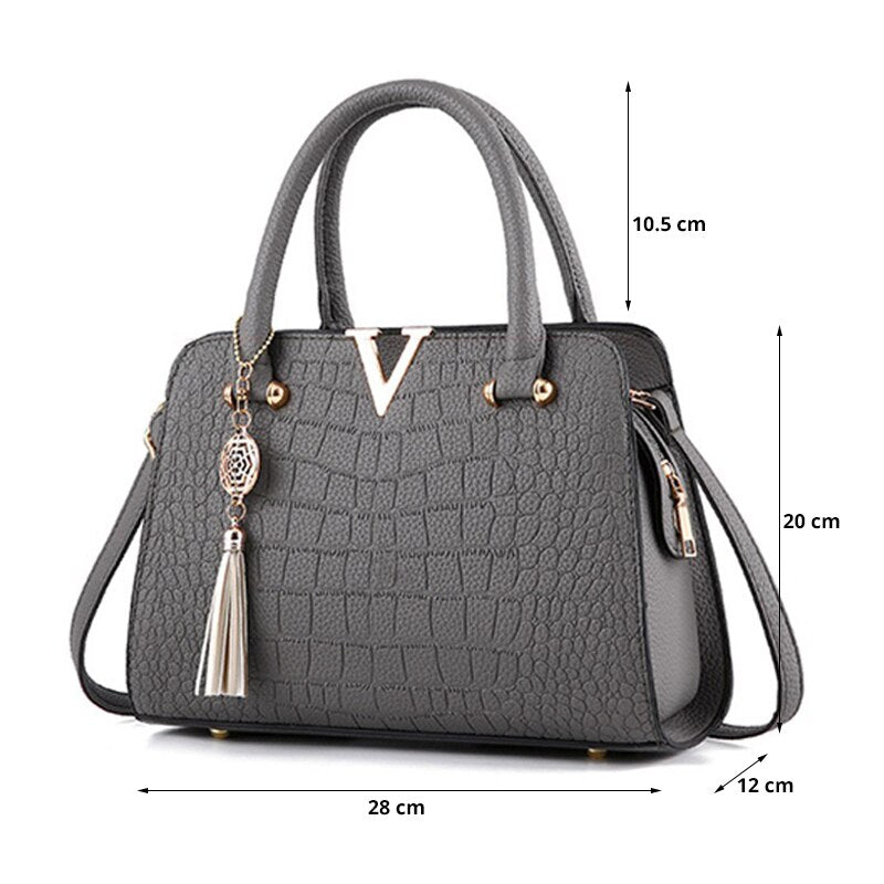 Chic Crocodile Embossed Handbag