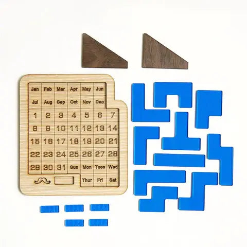 Wooden Perpetual Calendar Puzzle Game