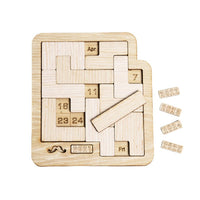 Wooden Perpetual Calendar Puzzle Game