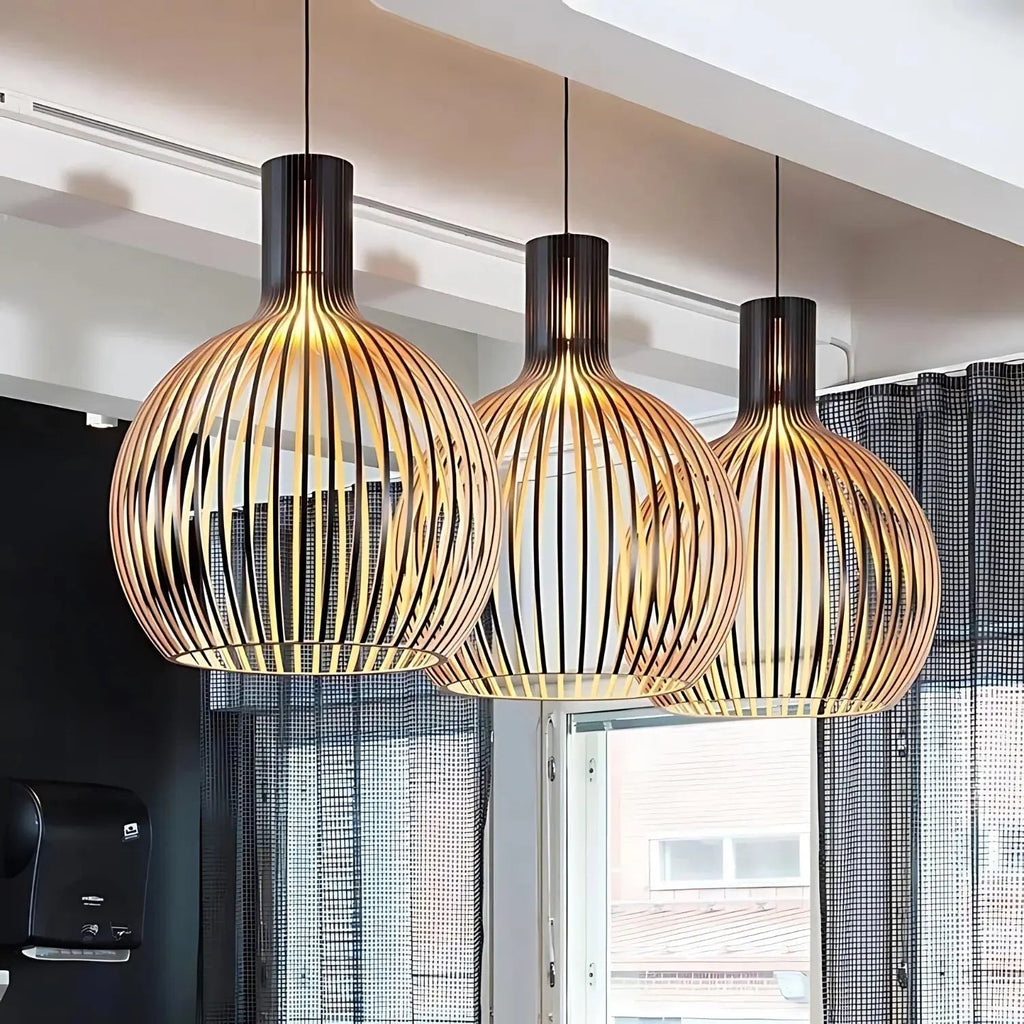 Scandinavian Wood Pendant Light for Ambiance