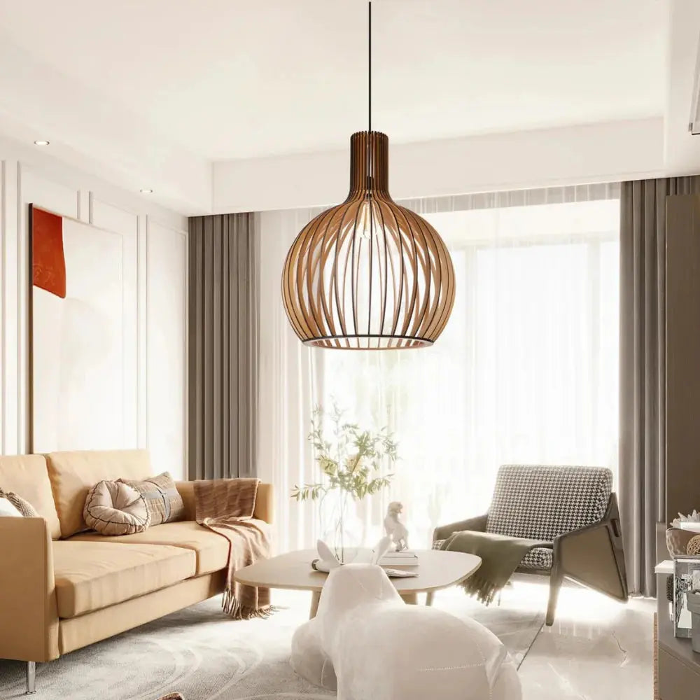 Scandinavian Wood Pendant Light for Ambiance