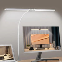 Double-Head Dimmable LED Desk Lamp with Clamp for Home Office