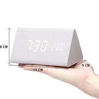 EcoLED Clock - Digital Wooden Alarm with Voice Control