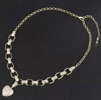 Heart Pendant Necklace with Cubic Zirconia