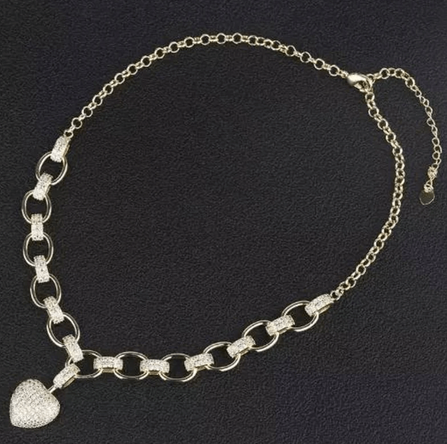 Heart Pendant Necklace with Cubic Zirconia