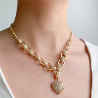 Heart Pendant Necklace with Cubic Zirconia