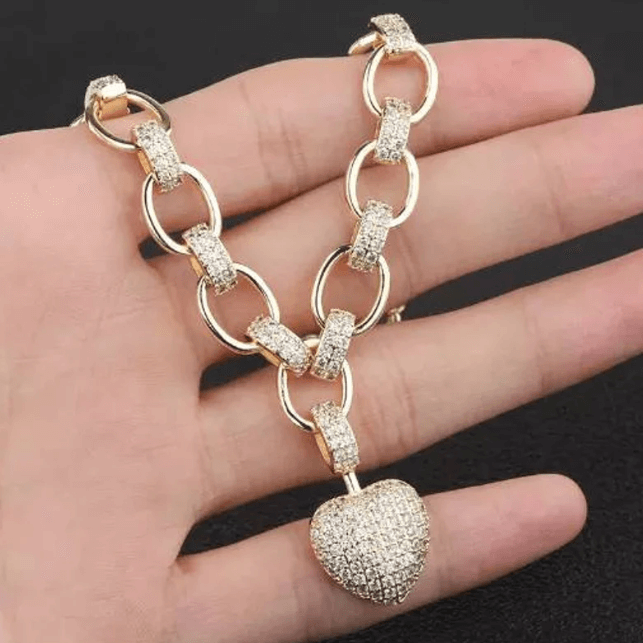 Heart Pendant Necklace with Cubic Zirconia
