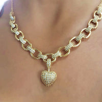 Elegant Heart-Shaped Zirconia Necklace - Stylish