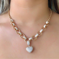 Heart Pendant Necklace with Cubic Zirconia