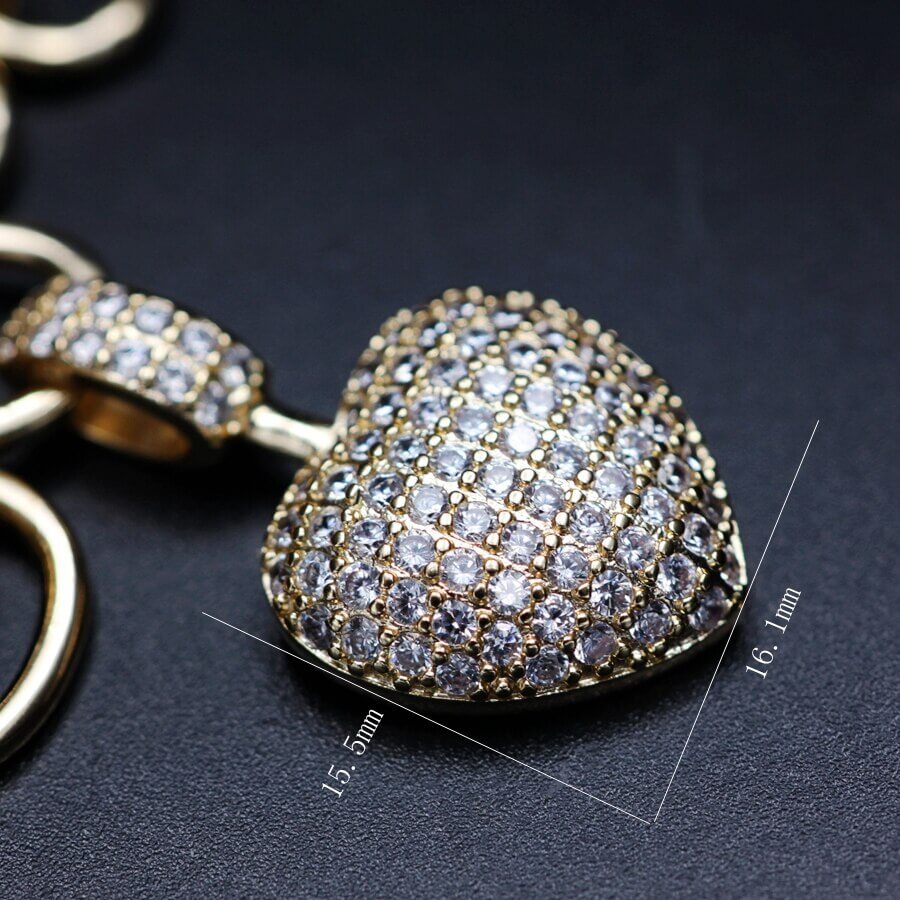 Heart Pendant Necklace with Cubic Zirconia