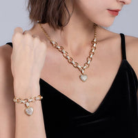 Heart Pendant Necklace with Cubic Zirconia