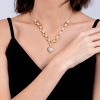 Heart Pendant Necklace with Cubic Zirconia