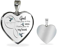 God Has You in His Arms Hummingbird Necklace
