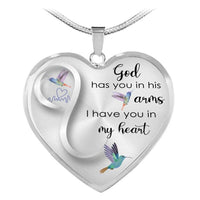 God Has You in His Arms Hummingbird Necklace