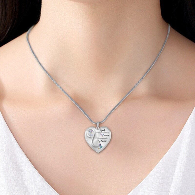 God Has You in His Arms Hummingbird Necklace
