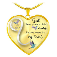God Has You in His Arms Hummingbird Necklace