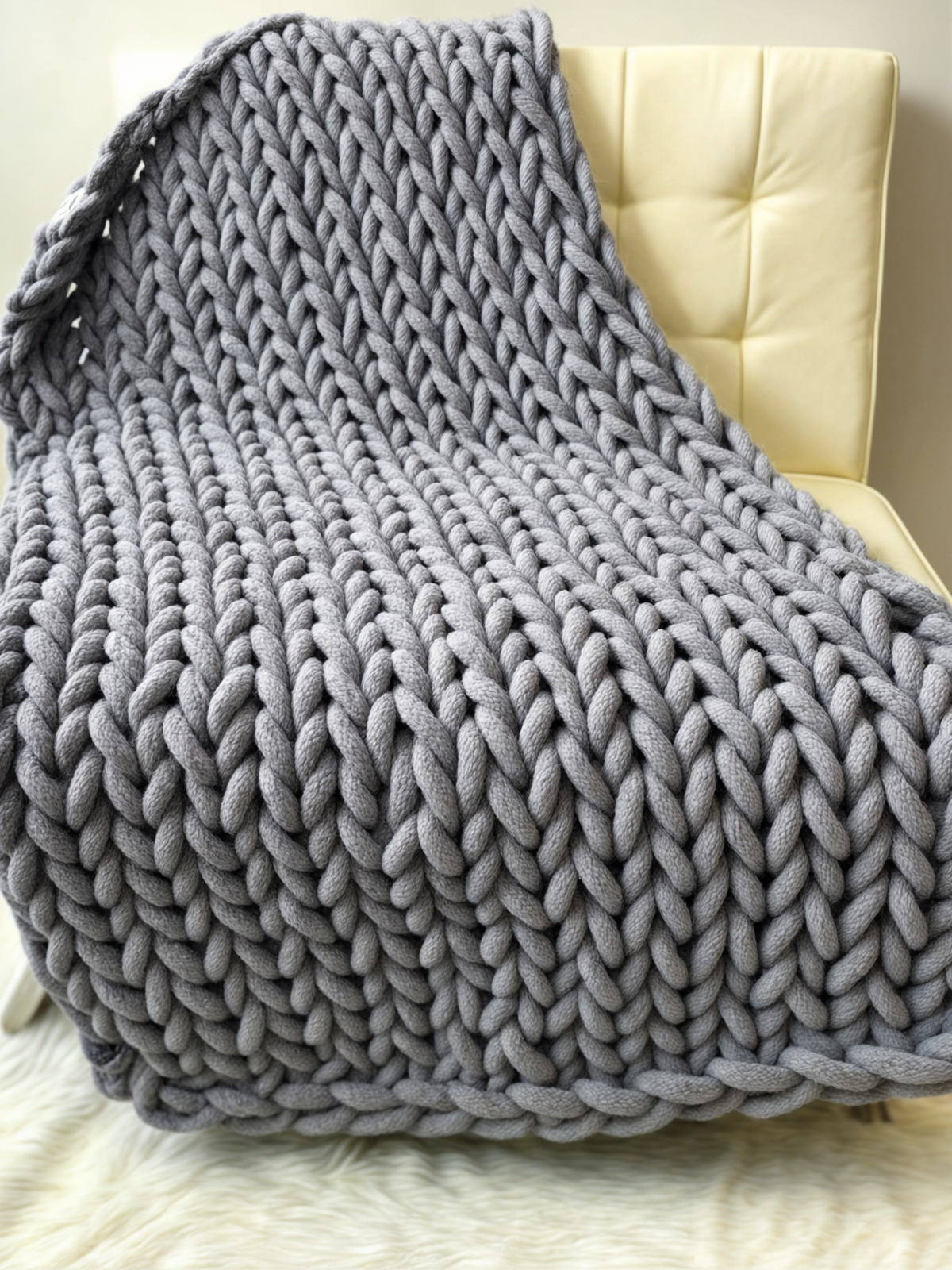 Handcrafted Thick Knit Microfiber Throw