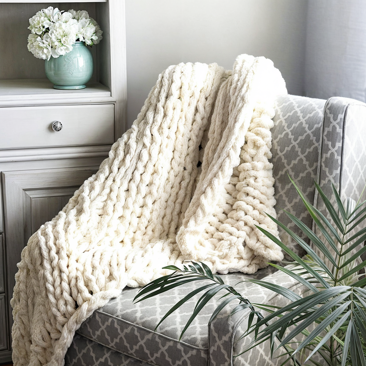 Handcrafted Thick Knit Microfiber Throw