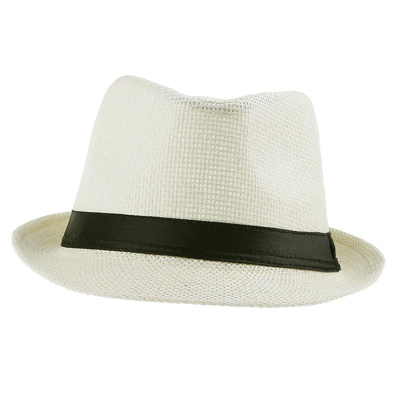 Woven Straw Trilby Hat for Sun Protection