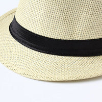 Woven Straw Trilby Hat for Sun Protection