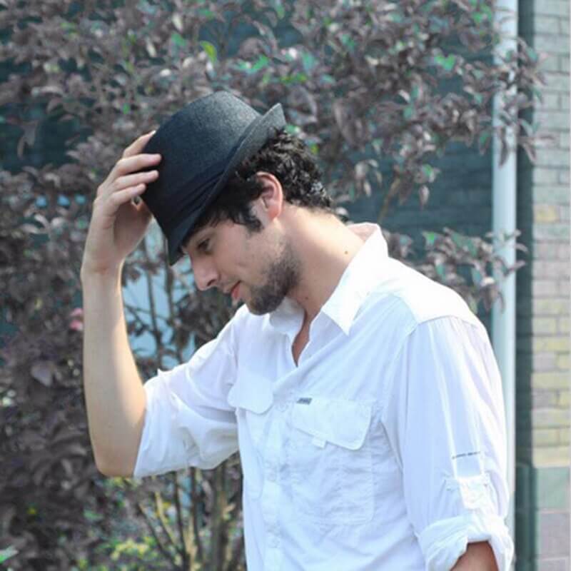 Woven Straw Trilby Hat for Sun Protection
