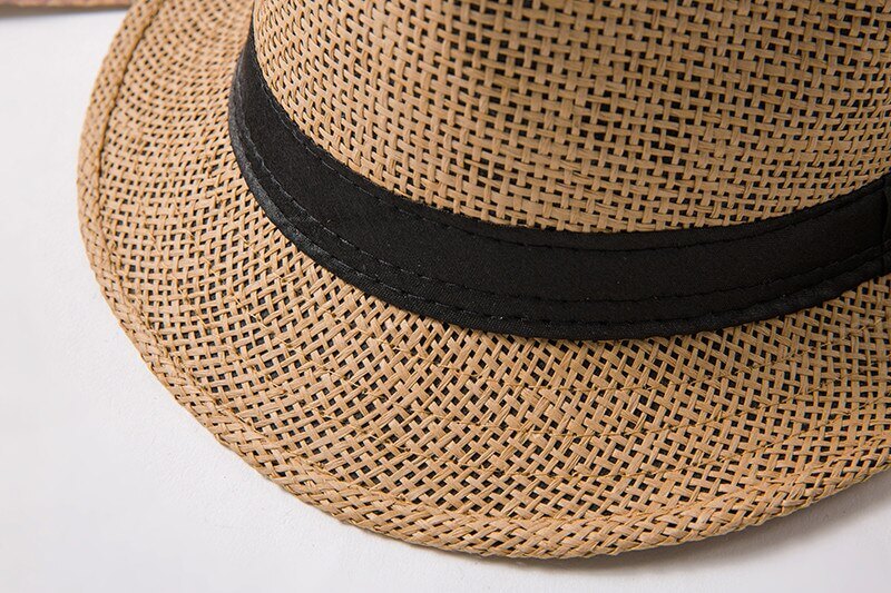 Woven Straw Trilby Hat for Sun Protection