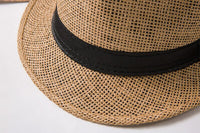 Woven Straw Trilby Hat for Sun Protection
