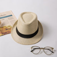 Woven Straw Trilby Hat for Sun Protection