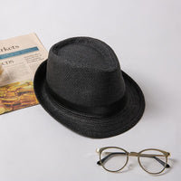 Woven Straw Trilby Hat for Sun Protection