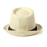Woven Straw Trilby Hat for Sun Protection