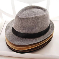 Woven Straw Trilby Hat for Sun Protection