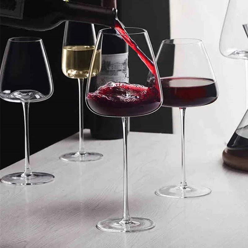 Handmade Wine and Champagne Glasses Set with Refined Design