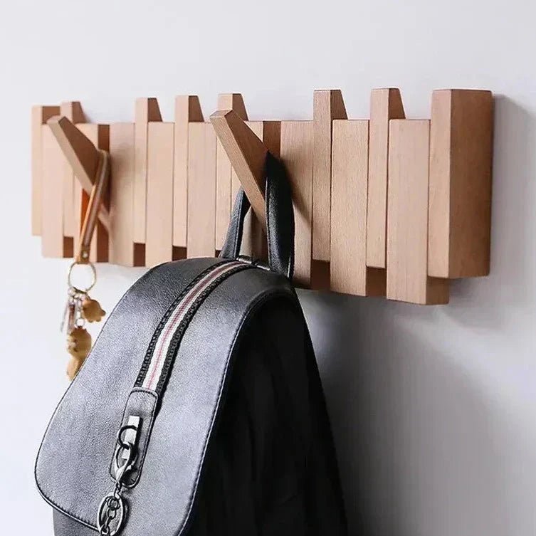 HarmonyHook - Stylish Adjustable Wooden Wall Rack