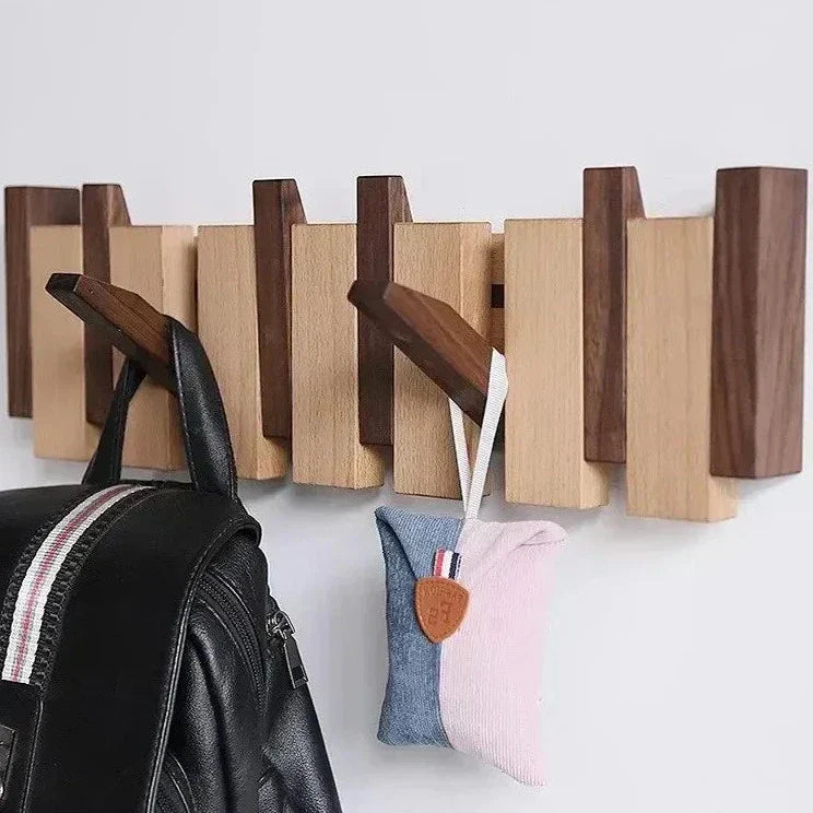 HarmonyHook - Stylish Adjustable Wooden Wall Rack