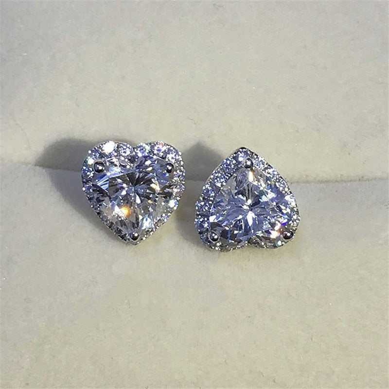 Heart Shape Cubic Zirconia Halo Ring