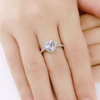 Heart Shape Cubic Zirconia Halo Ring