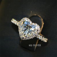 Heart Shape Cubic Zirconia Halo Ring
