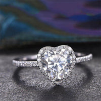 Heart Shape Cubic Zirconia Halo Ring