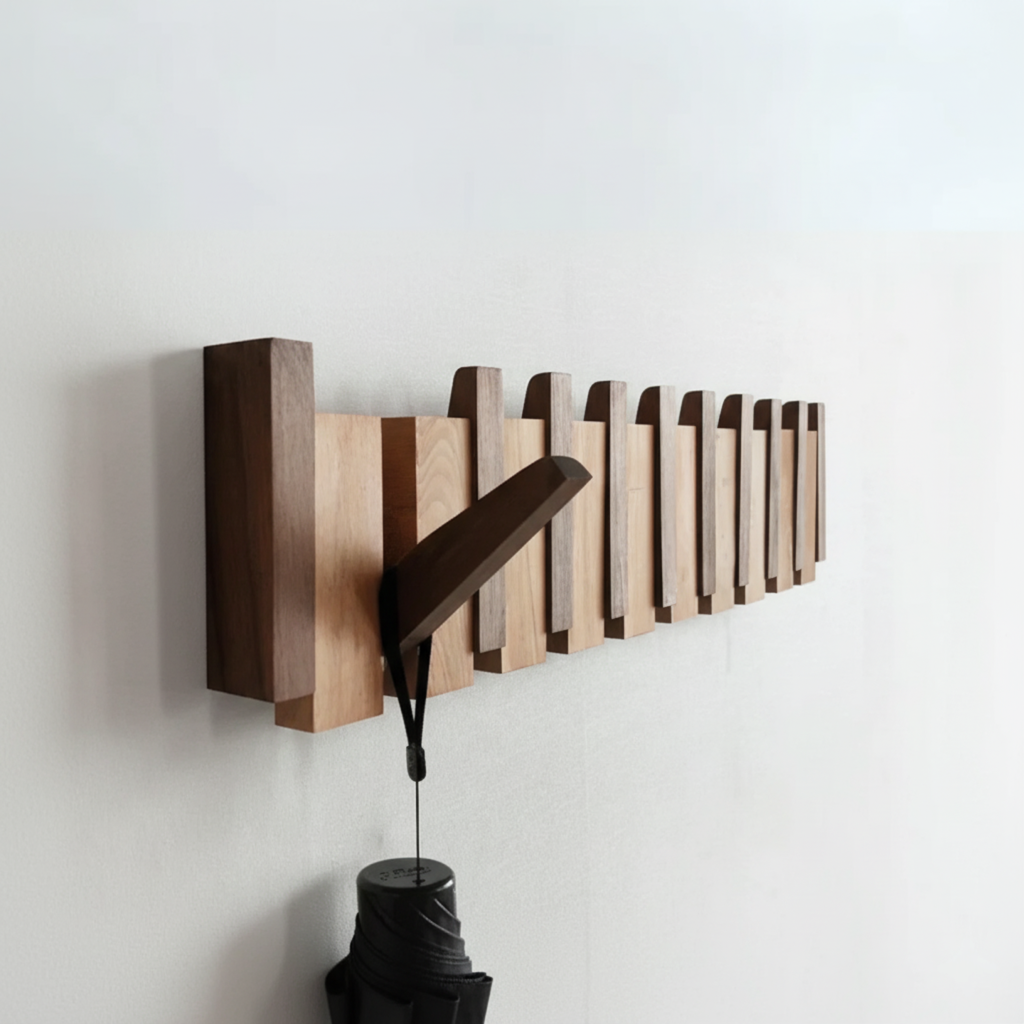 Kleshenger HarmonyCoat – Creative Wooden Coat Rack for Hall and Entrance