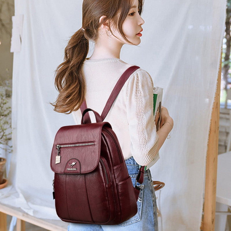 Chic Faux Leather Backpack for Women