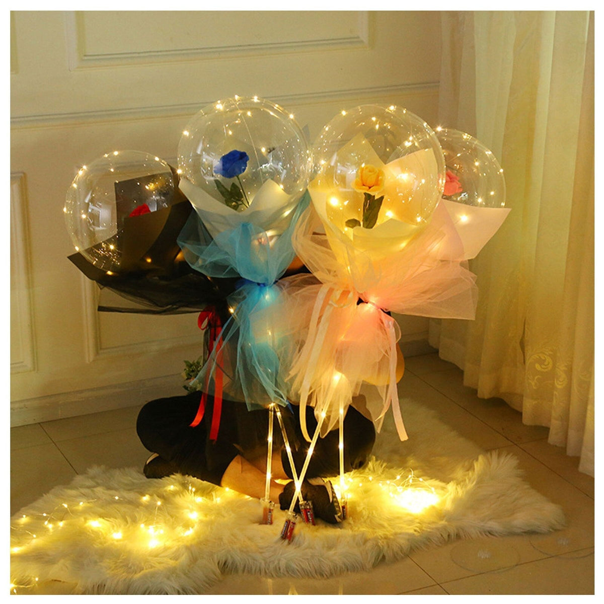 LED Light-Up Balloon Rose Bouquet (DIY Kit)