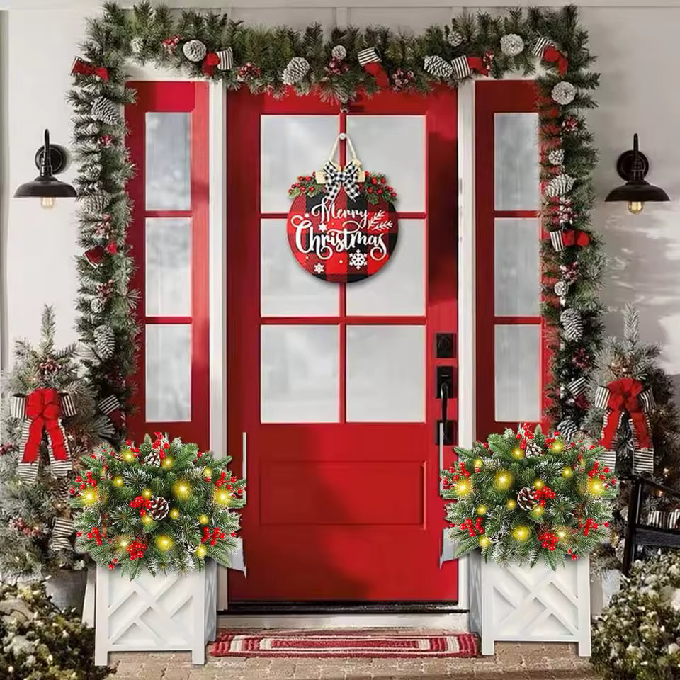 Light-Up Christmas Wreath – For Flower Pots & Decoration