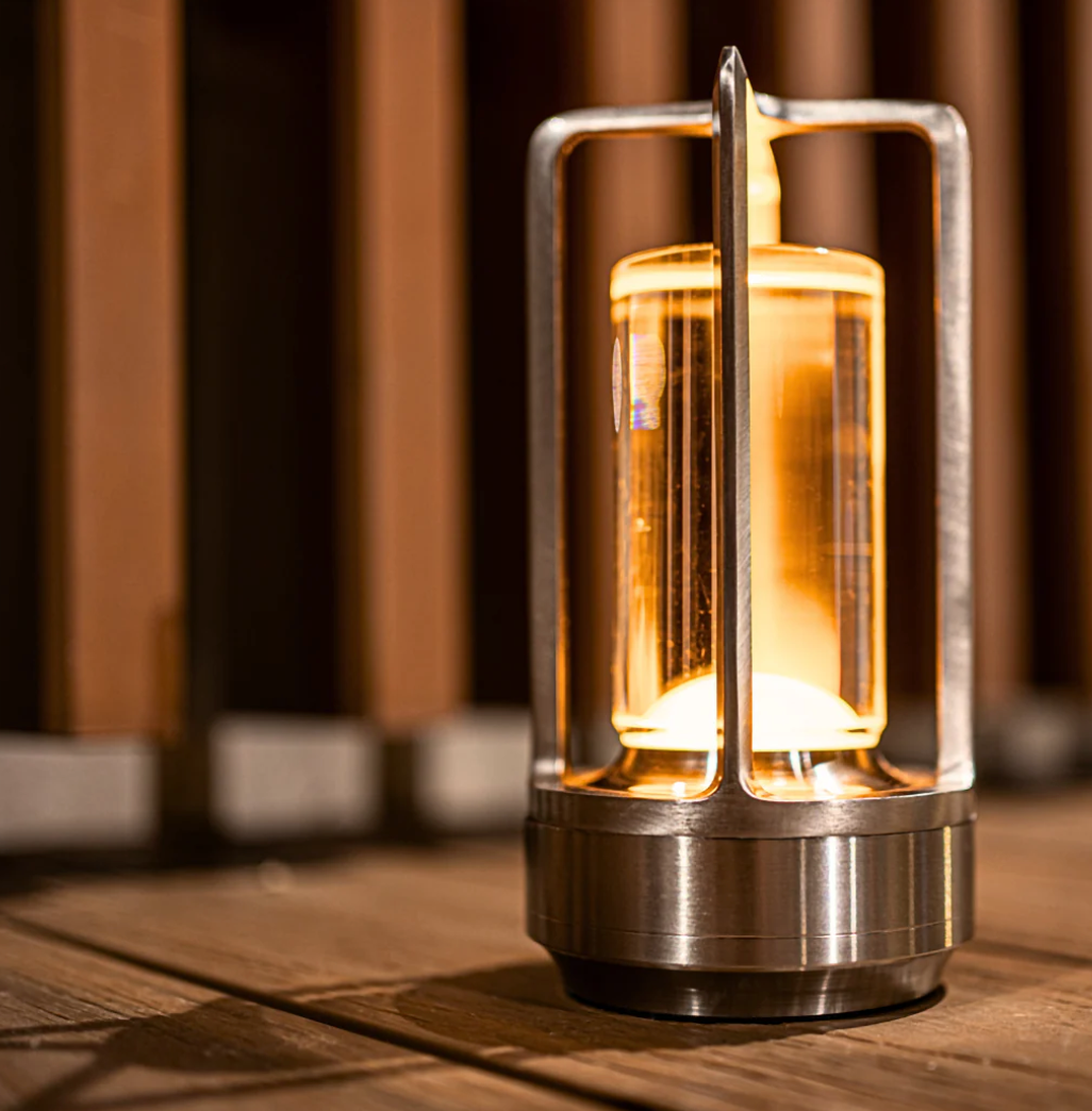 Crystal and Metal Wireless Table Lamp