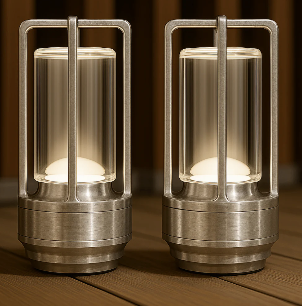 Crystal and Metal Wireless Table Lamp
