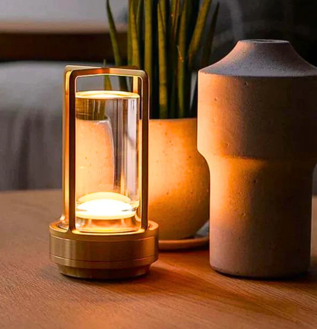 Crystal and Metal Wireless Table Lamp