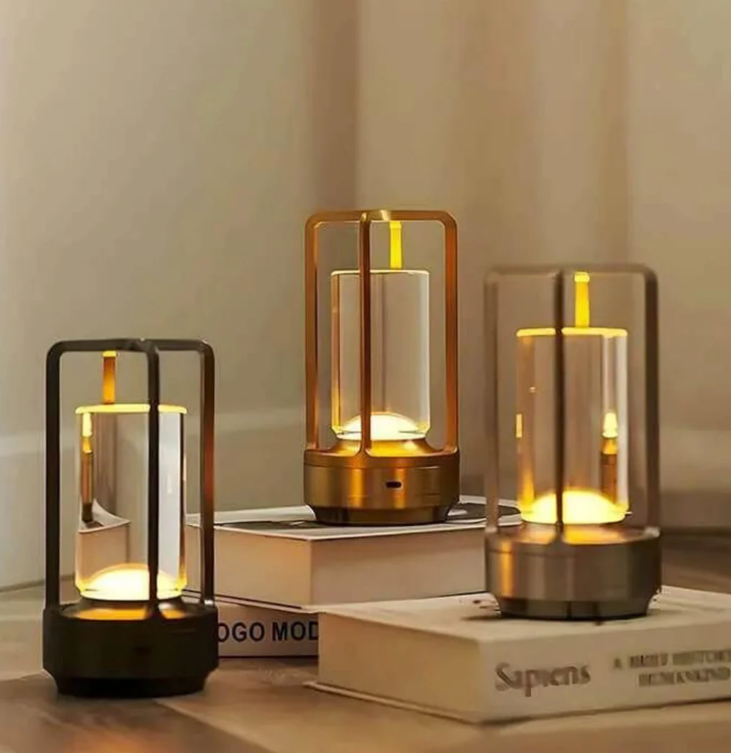 Crystal and Metal Wireless Table Lamp