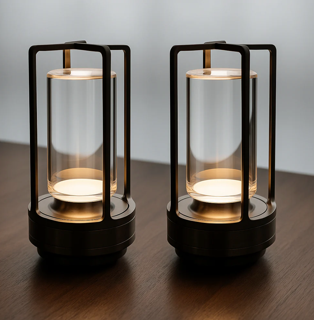 Lumière d'Orée – Wireless design lamp in crystal and metal
